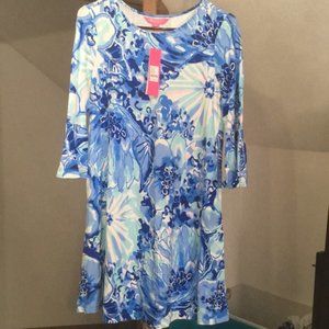 NWT Lilly Pulitzer Ophelia Dress Coastal Blue Catch N Keep Medium